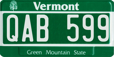 VT license plate QAB599