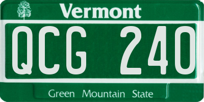 VT license plate QCG240