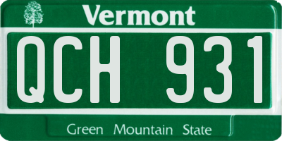 VT license plate QCH931