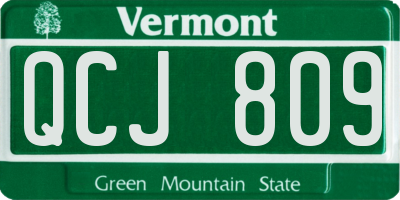 VT license plate QCJ809