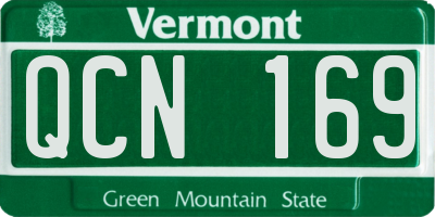 VT license plate QCN169