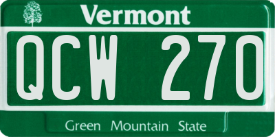 VT license plate QCW270
