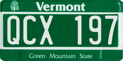 VT license plate QCX197