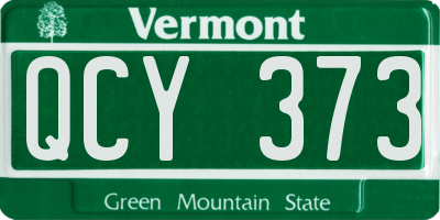 VT license plate QCY373