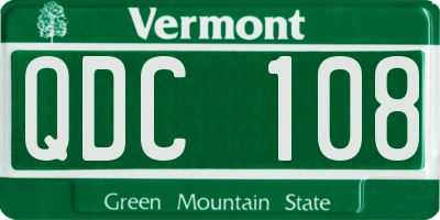 VT license plate QDC108