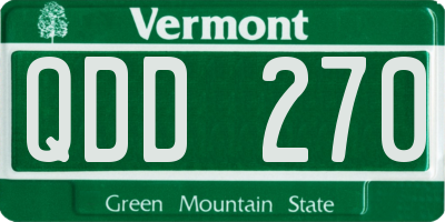 VT license plate QDD270