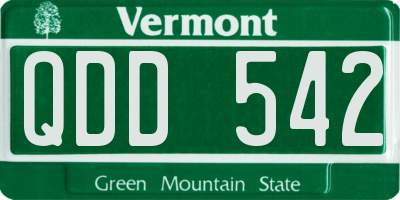 VT license plate QDD542
