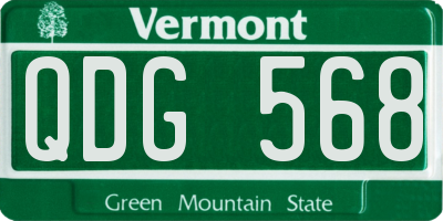 VT license plate QDG568