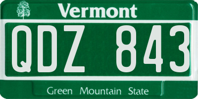 VT license plate QDZ843