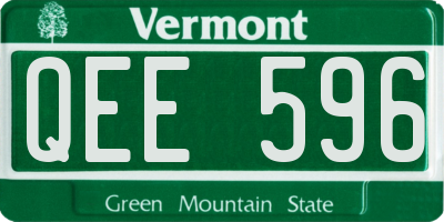 VT license plate QEE596