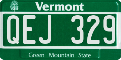 VT license plate QEJ329