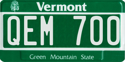 VT license plate QEM700
