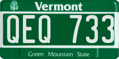 VT license plate QEQ733