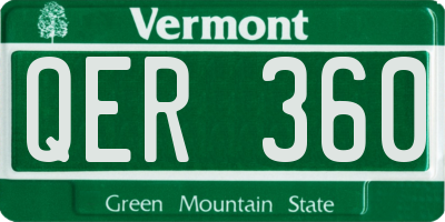 VT license plate QER360