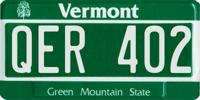 VT license plate QER402