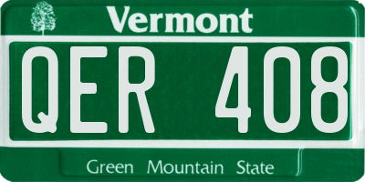 VT license plate QER408