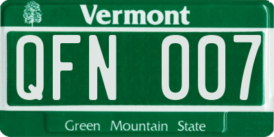 VT license plate QFN007