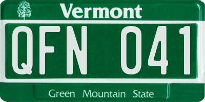 VT license plate QFN041