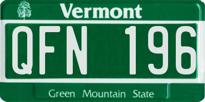 VT license plate QFN196