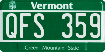 VT license plate QFS359