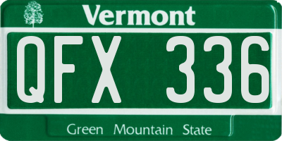 VT license plate QFX336