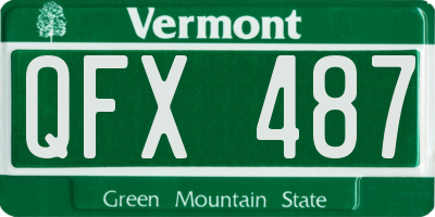 VT license plate QFX487