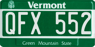 VT license plate QFX552