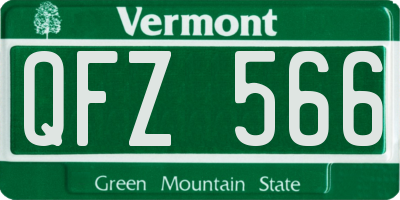 VT license plate QFZ566