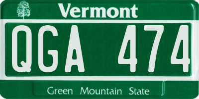 VT license plate QGA474