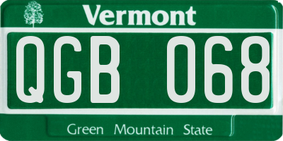 VT license plate QGB068
