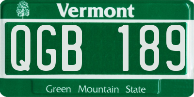 VT license plate QGB189