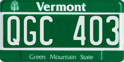 VT license plate QGC403