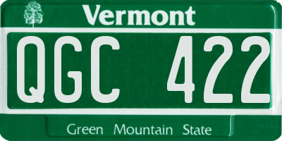 VT license plate QGC422