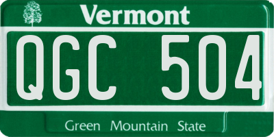 VT license plate QGC504