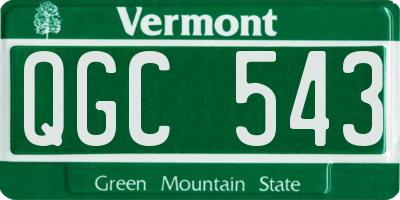 VT license plate QGC543