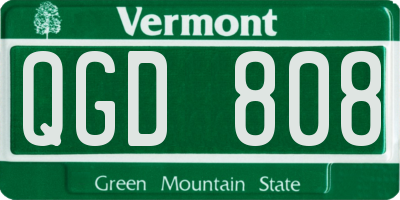VT license plate QGD808