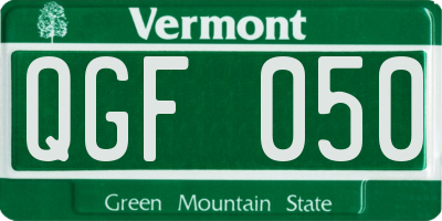VT license plate QGF050