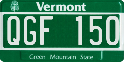 VT license plate QGF150