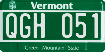 VT license plate QGH051