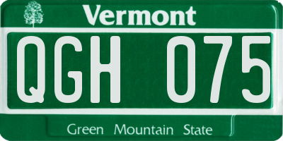VT license plate QGH075