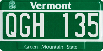 VT license plate QGH135