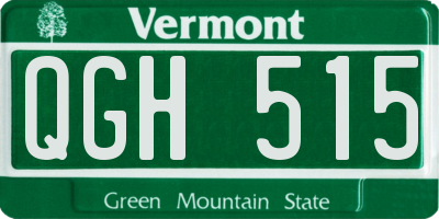 VT license plate QGH515