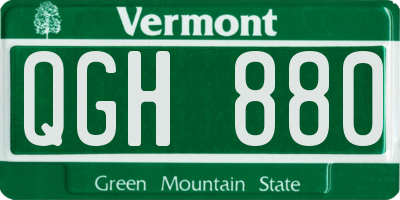 VT license plate QGH880