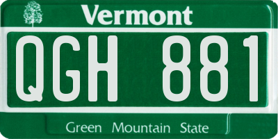 VT license plate QGH881
