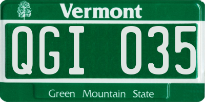 VT license plate QGI035
