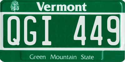 VT license plate QGI449