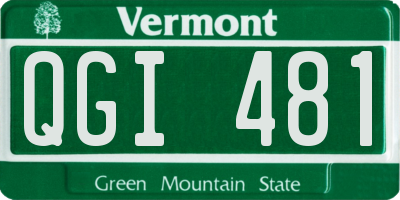 VT license plate QGI481