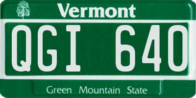 VT license plate QGI640