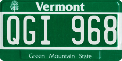 VT license plate QGI968