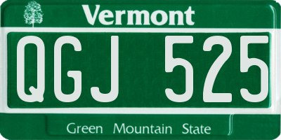 VT license plate QGJ525